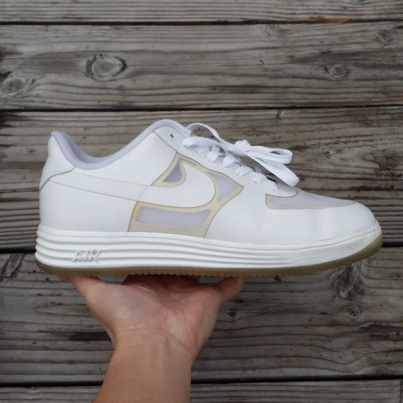 Nike Other - Men Nike Lunar Force 1 Fuse Leather White Shoes Sneakers